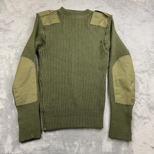 Valor Mens Military Sweater Size M Wool Green Knit Retro Gorpcore Unique Outdoor